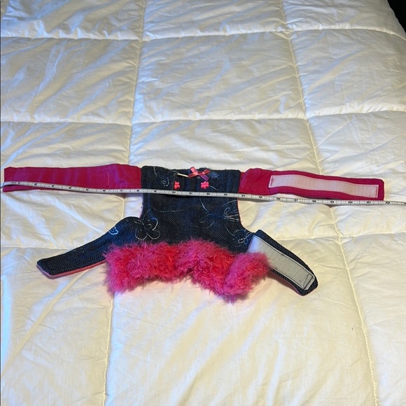 Stylish Denim Dog Vest with Pink Accents - Picture 6 of 10